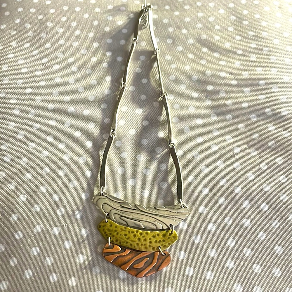 This vintage Modernist necklace is likely artisan made and maybe, one of a kind?